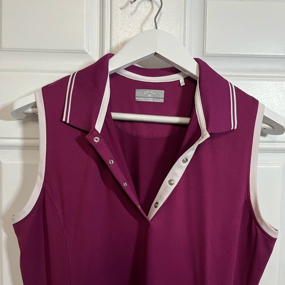 Callaway Opti-Dri Golf Dress Sleeveless Magenta Size L - Picture 2 of 6